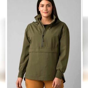 NWT PRANA Heavy Cargo Green Othello Falls Anorak Pullover Rain Jacket Women XL